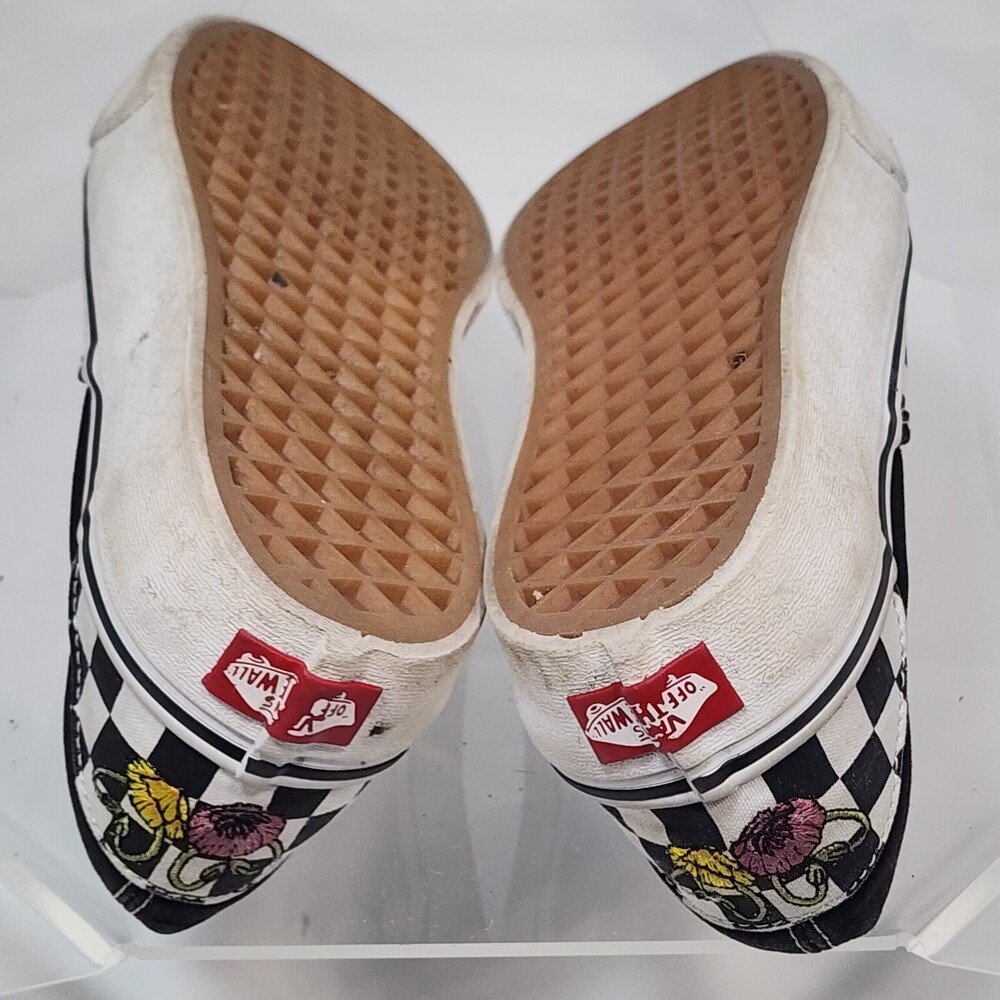 VANS OFF THE WALL Womens 6.5.Mens 5.Rose Poppy Daisy Floral Checkerboard Skate . - Picture 15 of 16